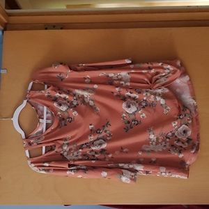 Cold shoulder floral top